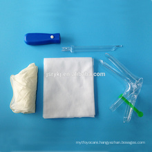 disposable gynecological sets vaginal speculum latex Glove cervical scraper with ligh source nonwoven napkin